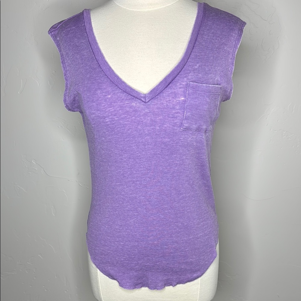 Chaser Purple Tank Top Deep V Runs Larger Than XS